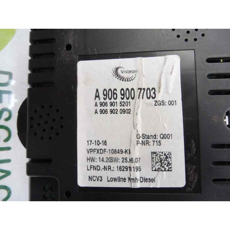 Recambio de cuadro instrumentos para mercedes-benz sprinterii caja cerrada (desde 01.06) 318/319 cdi (906.631/633/635/637) refer