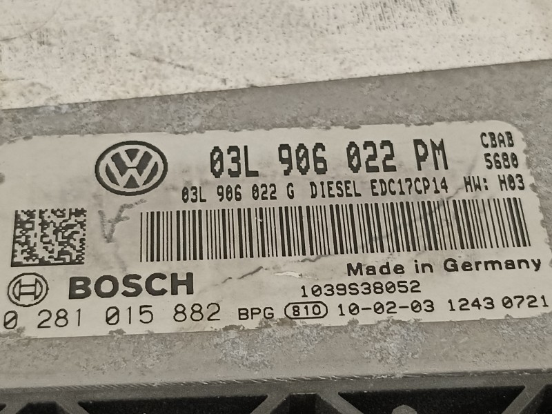 Recambio de centralita motor uce para volkswagen eos (1f8) basis referencia OEM IAM 03L906022PM 0281015882 