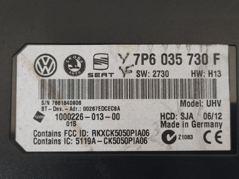 Recambio de modulo electronico para seat ibiza (6j5) stylance / style referencia OEM IAM 7P6035730F  