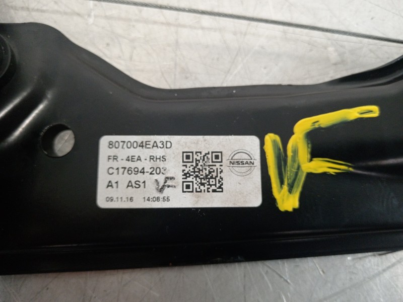 Recambio de elevalunas delantero derecho para nissan qashqai (j11) 360 referencia OEM IAM 807004EA3D  