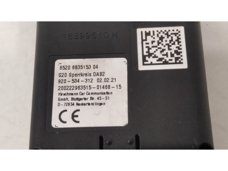 Recambio de modulo electronico para bmw serie 3 berlina (g20) 318d referencia OEM IAM 65206835153 920534312 200222963515