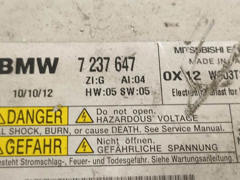 Recambio de centralita airbag para bmw serie 3 berlina (e90) 318d referencia OEM IAM 7237647  