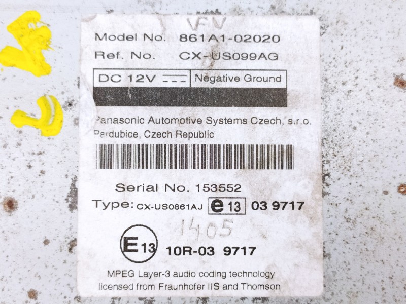 Recambio de modulo electronico para toyota verso active referencia OEM IAM 861A102020 CXUS099AG 