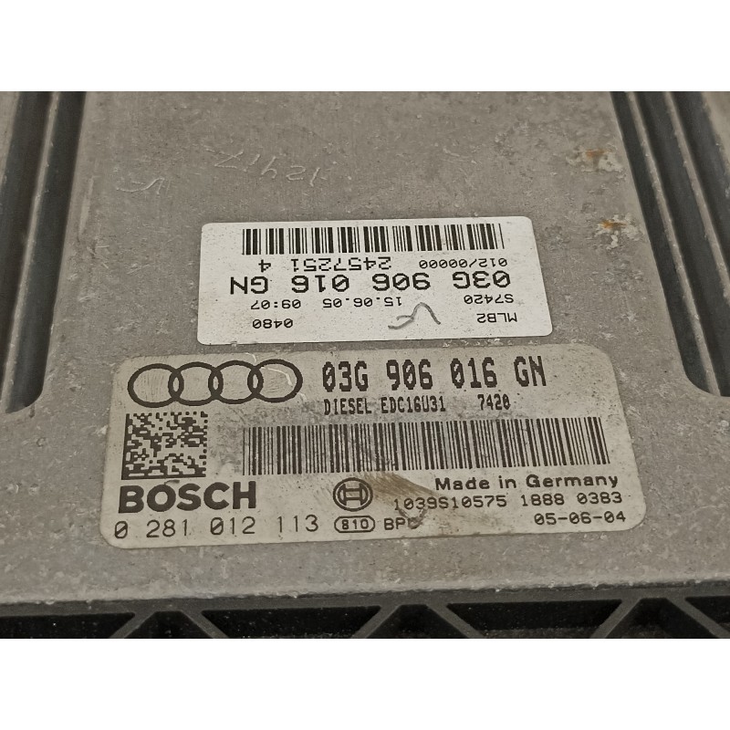 Recambio de centralita motor uce para audi a4 avant (8e) 2.0 tdi referencia OEM IAM 03G906016GN 0281012113 