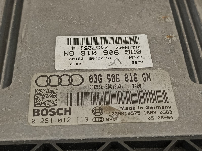 Recambio de centralita motor uce para audi a4 avant (8e) 2.0 tdi referencia OEM IAM 03G906016GN 0281012113 