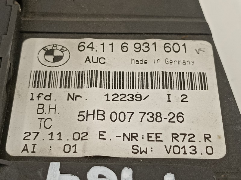 Recambio de mando climatizador para bmw serie 3 berlina (e46) 320d referencia OEM IAM 64116931601  