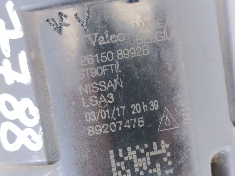 Recambio de faro antiniebla derecho para nissan qashqai (j11) 360 referencia OEM IAM 261508992B 89207475 89210600