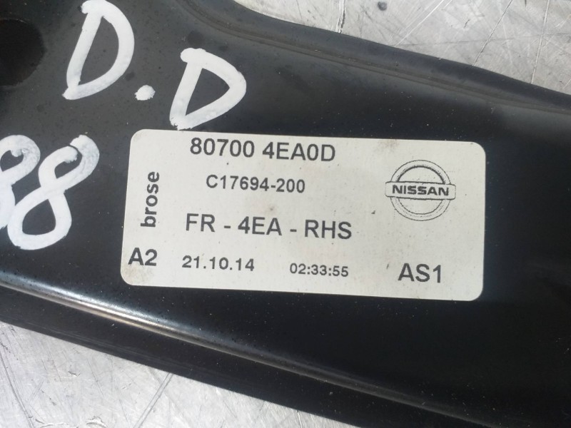 Recambio de elevalunas delantero derecho para nissan qashqai (j11) 360 referencia OEM IAM 807004EA0D  