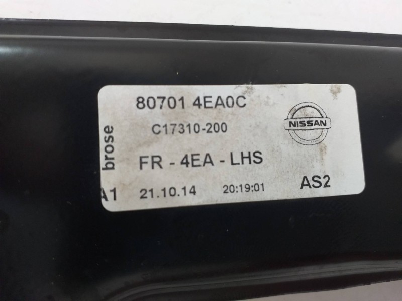 Recambio de elevalunas delantero izquierdo para nissan qashqai (j11) 360 referencia OEM IAM 807014EA0C WR18002 