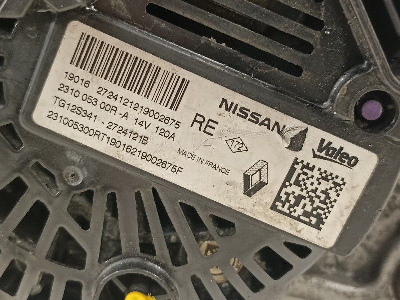 Recambio de alternador para dacia duster ii sl 2019 referencia OEM IAM 231005300R  