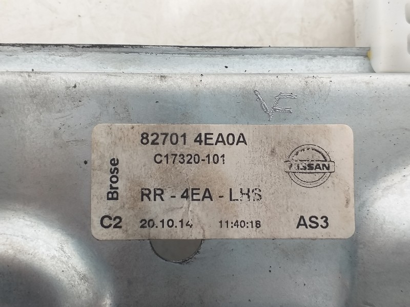 Recambio de elevalunas trasero izquierdo para nissan qashqai (j11) 360 referencia OEM IAM 827014EA0A  