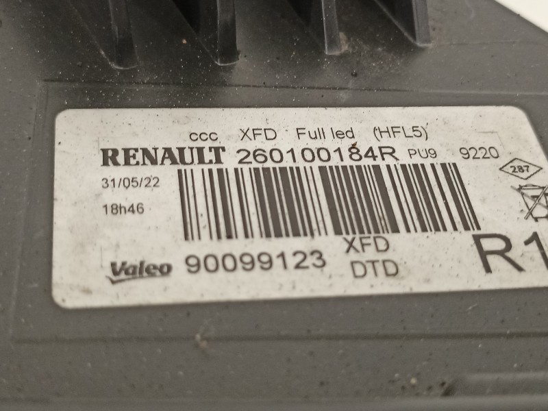Recambio de faro derecho para renault talisman business referencia OEM IAM 260100184R 90099123 