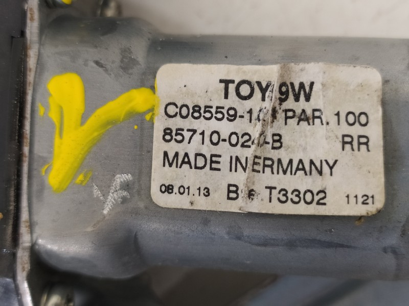 Recambio de elevalunas trasero izquierdo para toyota auris hybrid active referencia OEM IAM 8570102810 C08559103 8571002450B