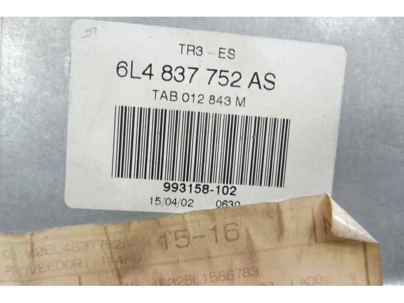 Recambio de elevalunas delantero derecho para seat ibiza (6l1) signo referencia OEM IAM 6L4837752AS 6Q2959801C 
