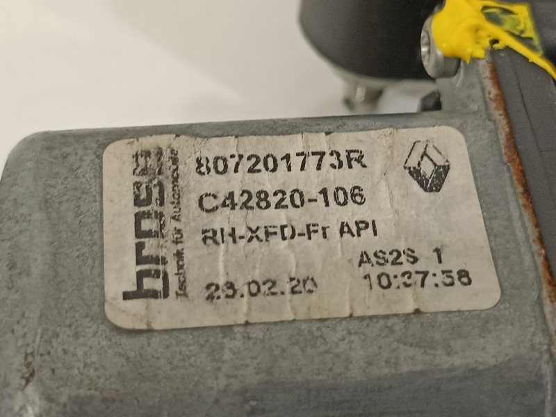 Recambio de elevalunas delantero derecho para renault talisman business referencia OEM IAM 807201773R  