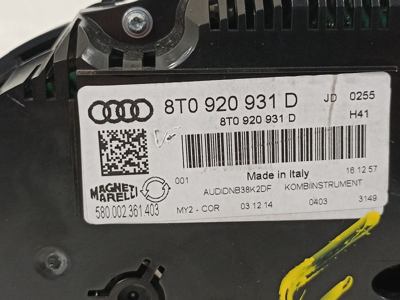 Recambio de cuadro instrumentos para audi a5 sportback (8t) 2.0 tdi (105kw) referencia OEM IAM 8T0920931D  