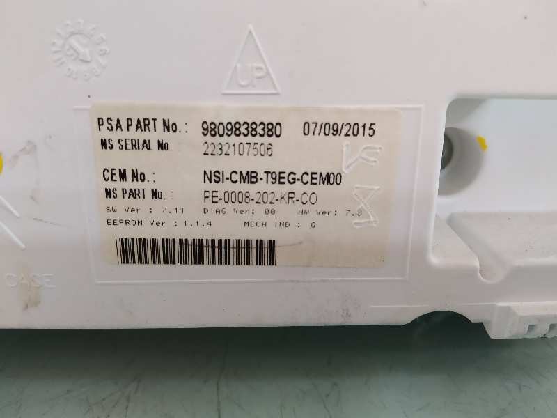 Recambio de cuadro instrumentos para peugeot 308 sw access referencia OEM IAM 9809838380  