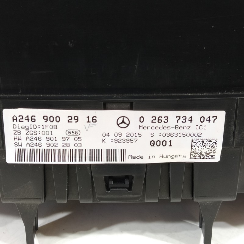 Recambio de cuadro instrumentos para mercedes-benz clase b (w246) b 200 cdi (246.208) referencia OEM IAM A2469002916 0263734047 