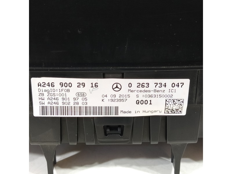 Recambio de cuadro instrumentos para mercedes-benz clase b (w246) b 200 cdi (246.208) referencia OEM IAM A2469002916 0263734047 