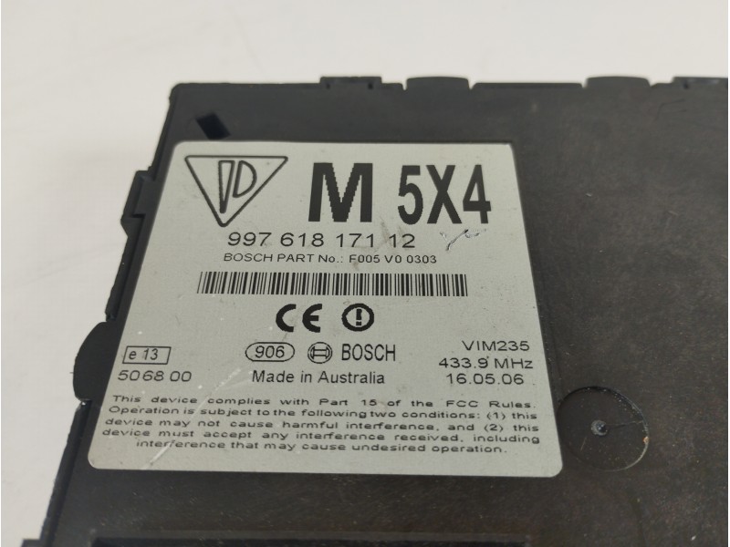 Recambio de modulo confort para porsche boxster (tipo 987) básico referencia OEM IAM 99761817112  