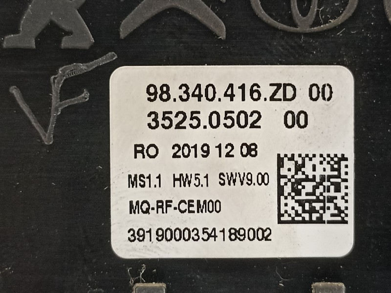 Recambio de mando climatizador para citroën jumpy fugón club m referencia OEM IAM 98340416ZD  