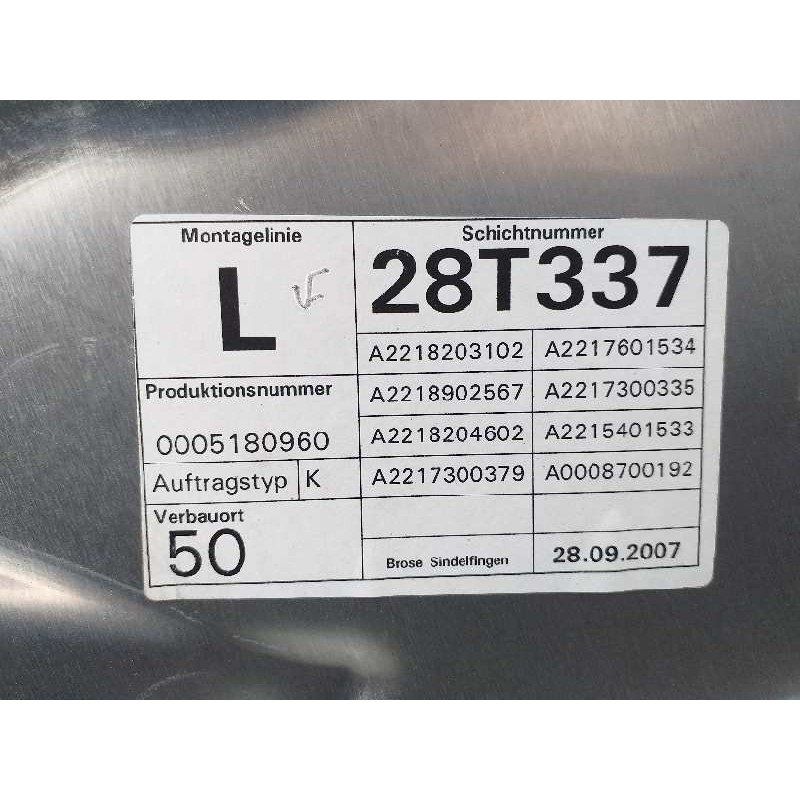 Recambio de elevalunas trasero izquierdo para mercedes-benz clase s (w221) berlina 500 l (221.171) referencia OEM IAM A221820310