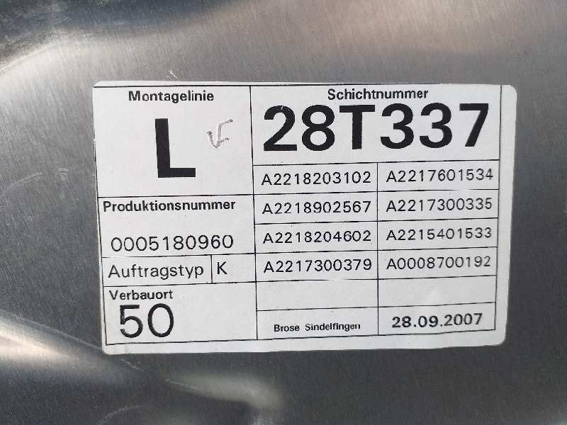 Recambio de elevalunas trasero izquierdo para mercedes-benz clase s (w221) berlina 500 l (221.171) referencia OEM IAM A221820310
