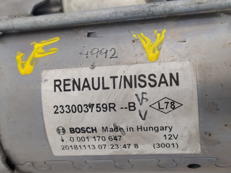 Recambio de motor arranque para dacia dokker essential referencia OEM IAM 233003759R 0001170647 