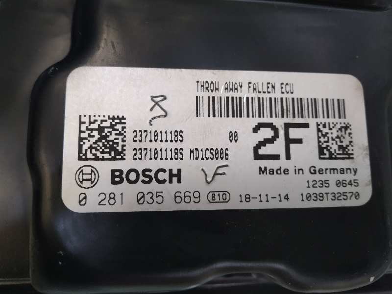 Recambio de centralita motor uce para dacia dokker essential referencia OEM IAM 237101118S 0281035669 
