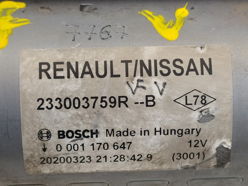 Recambio de motor arranque para dacia duster ii prestige 4wd referencia OEM IAM 233003759R 0001170647 