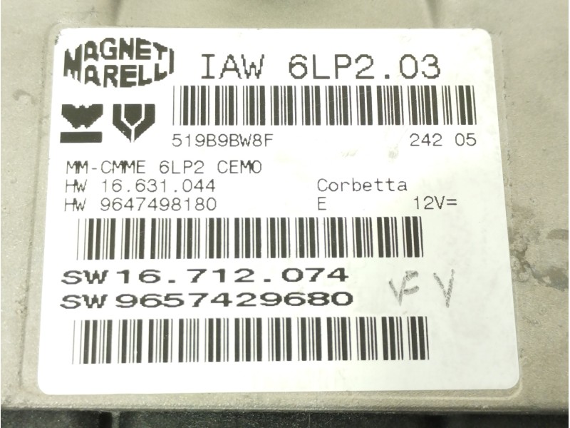 Recambio de centralita motor uce para peugeot 206 berlina quicksilver referencia OEM IAM 9657429680 9647498180 16712074