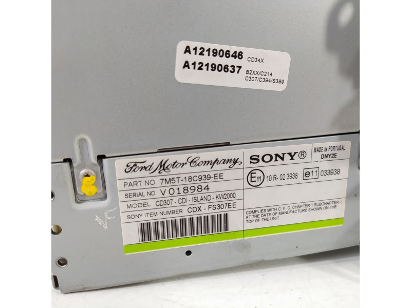 Recambio de sistema audio / radio cd para ford focus lim. (cb4) business referencia OEM IAM 7M5T18C939EE  