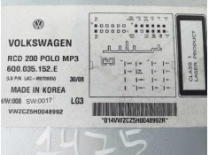 Recambio de sistema audio / radio cd para volkswagen polo (9n3) united referencia OEM IAM 6Q0035152E   2