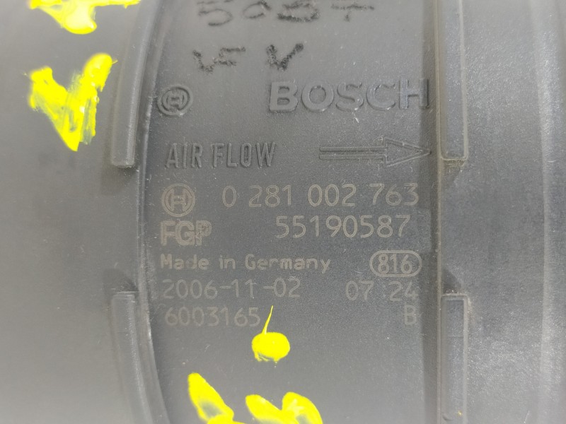 Recambio de caudalimetro para iveco daily caja cerrada (2006 =>) 2.3 diesel referencia OEM IAM 55190587 0281002763 