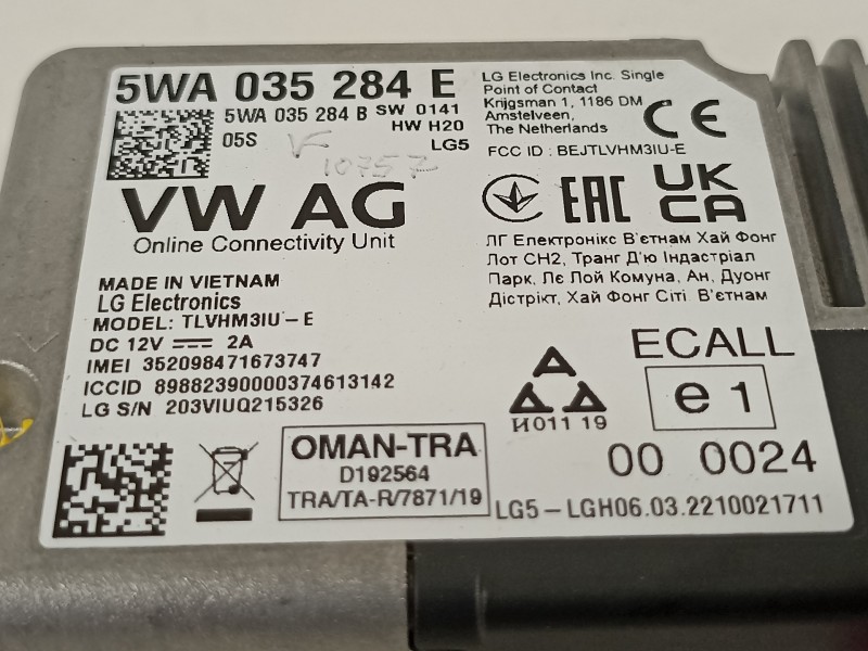 Recambio de modulo electronico para seat ibiza (kj1) style go referencia OEM IAM 5WA035284E  