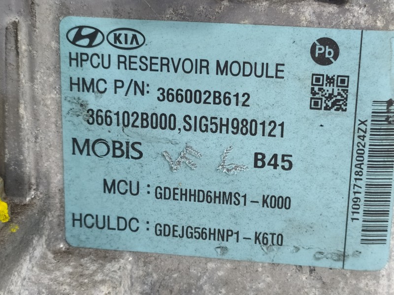 Recambio de modulo electronico para kia niro emotion plug-in hybrid referencia OEM IAM 366002B612  