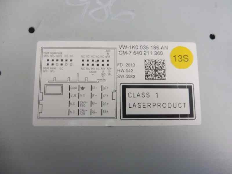 Recambio de sistema audio / radio cd para volkswagen touran (1t3) advance referencia OEM IAM 1K0035186AN  