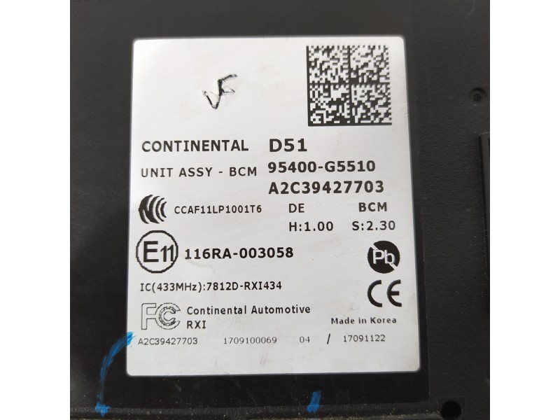 Recambio de modulo electronico para kia niro emotion plug-in hybrid referencia OEM IAM 95400G5510 A2C39427703 