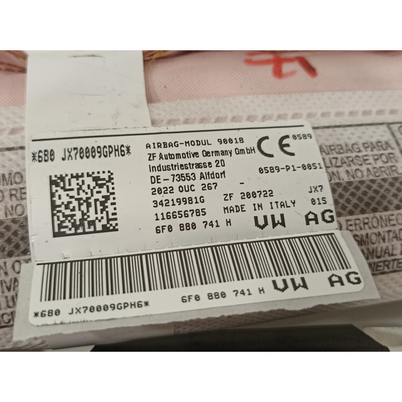 Recambio de airbag cortina delantero izquierdo para seat ibiza (kj1) style go referencia OEM IAM 6F0880741H  