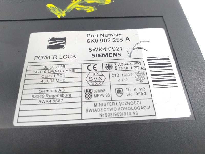 Recambio de centralita cierre para seat ibiza (6k1) stella referencia OEM IAM 6K0962258A  