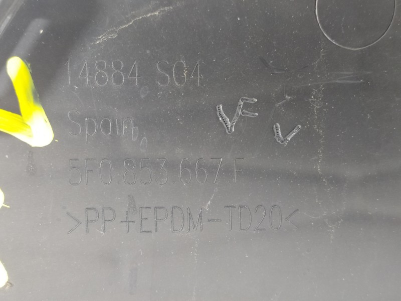 Recambio de rejilla paragolpes delantero para seat leon (5f1) i-tech ecomotive referencia OEM IAM 5F0853667F  