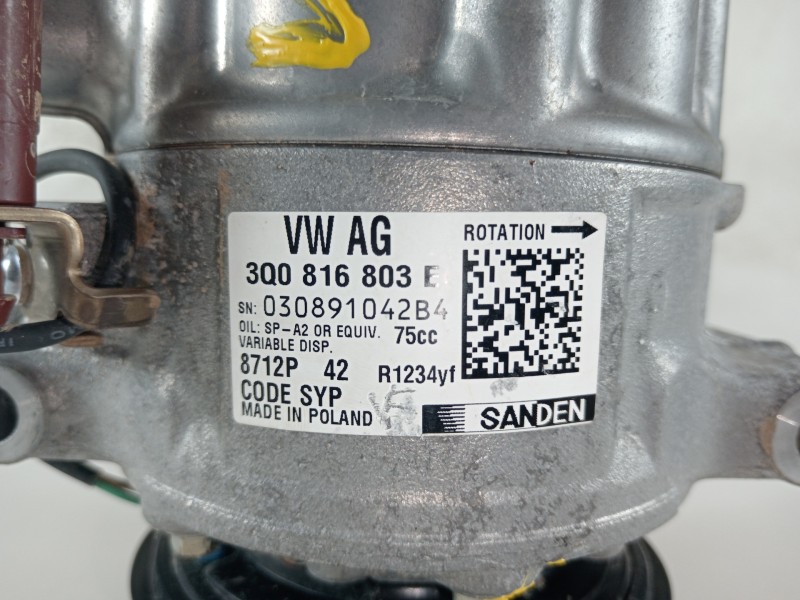 Recambio de compresor aire acondicionado para seat ibiza (kj1) fr referencia OEM IAM 3Q0816803E  