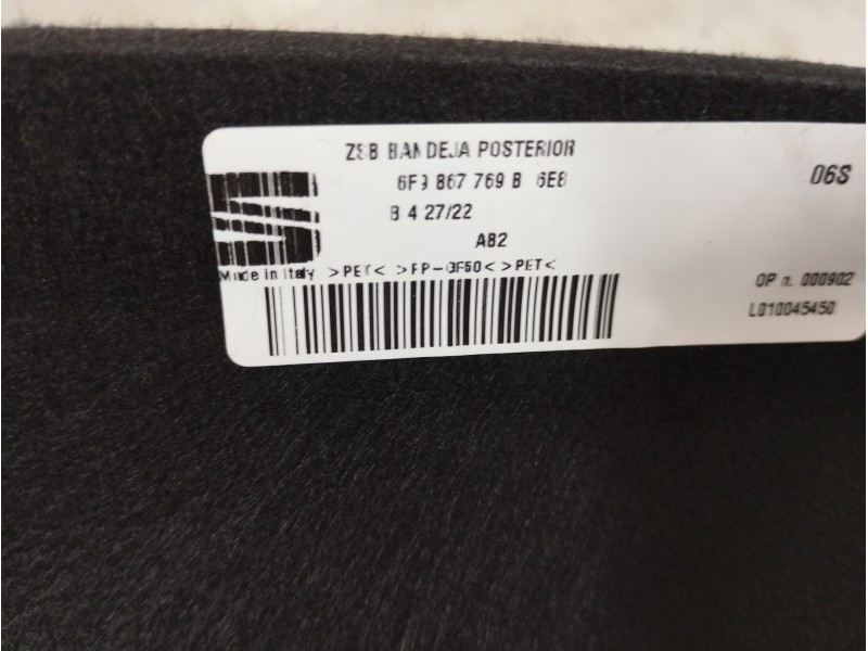 Recambio de bandeja trasera para seat arona xperience referencia OEM IAM 6F9867769  