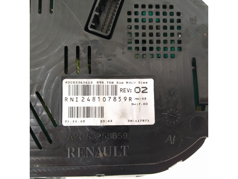 Recambio de cuadro instrumentos para renault megane iii berlina 5 p emotion referencia OEM IAM 248107859R A2C53363612 