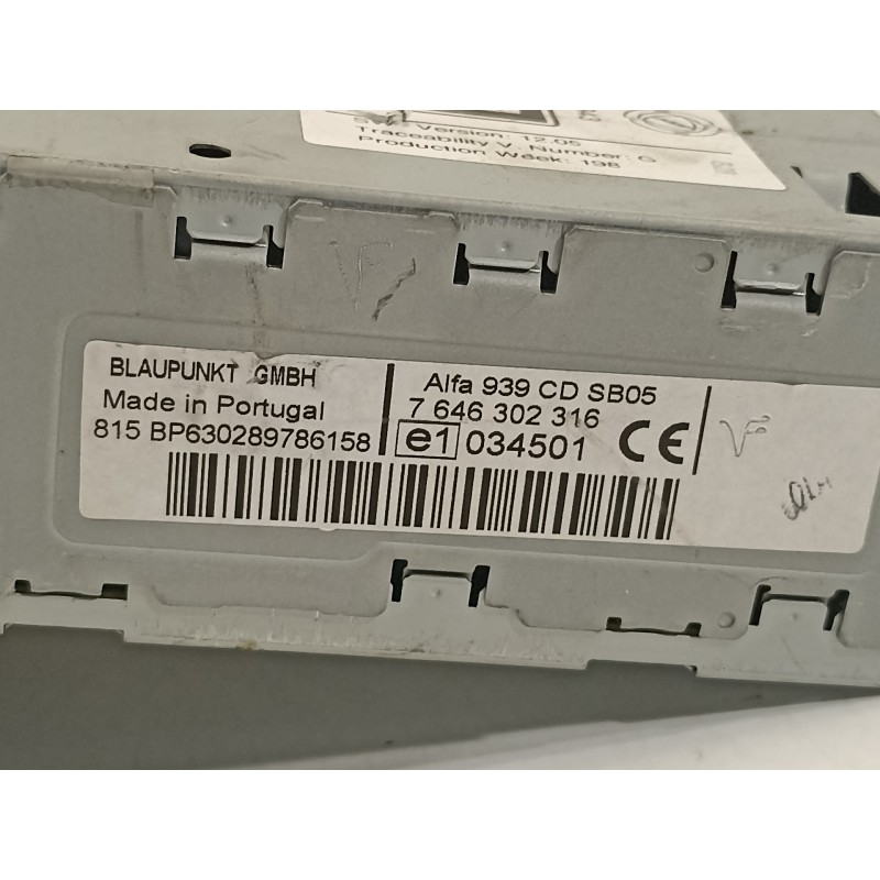 Recambio de sistema audio / radio cd para alfa romeo 159 sportwagon (140) 1.9 jtdm 16v / selective referencia OEM IAM 7646302316