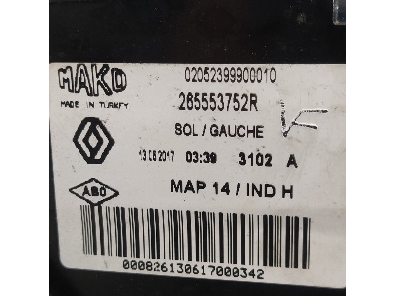 Recambio de piloto trasero izquierdo para renault clio iv 1.2 16v referencia OEM IAM 265553752R  