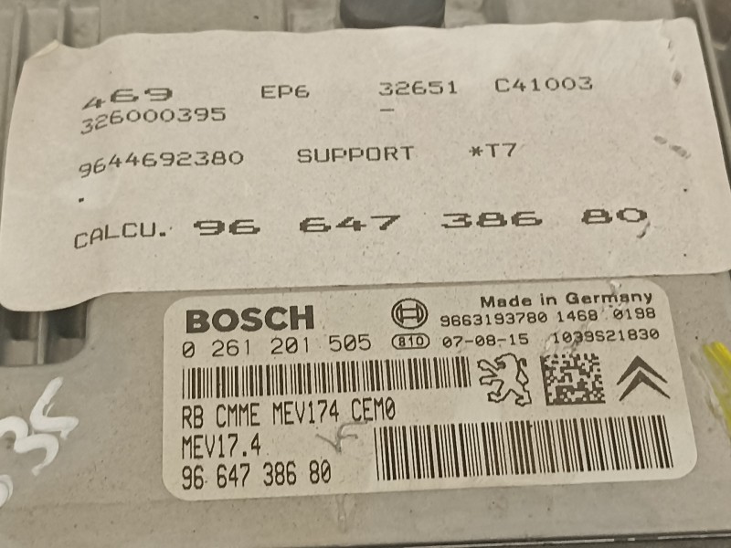 Recambio de centralita motor uce para peugeot 308 sport referencia OEM IAM 9664738680 0261201505 