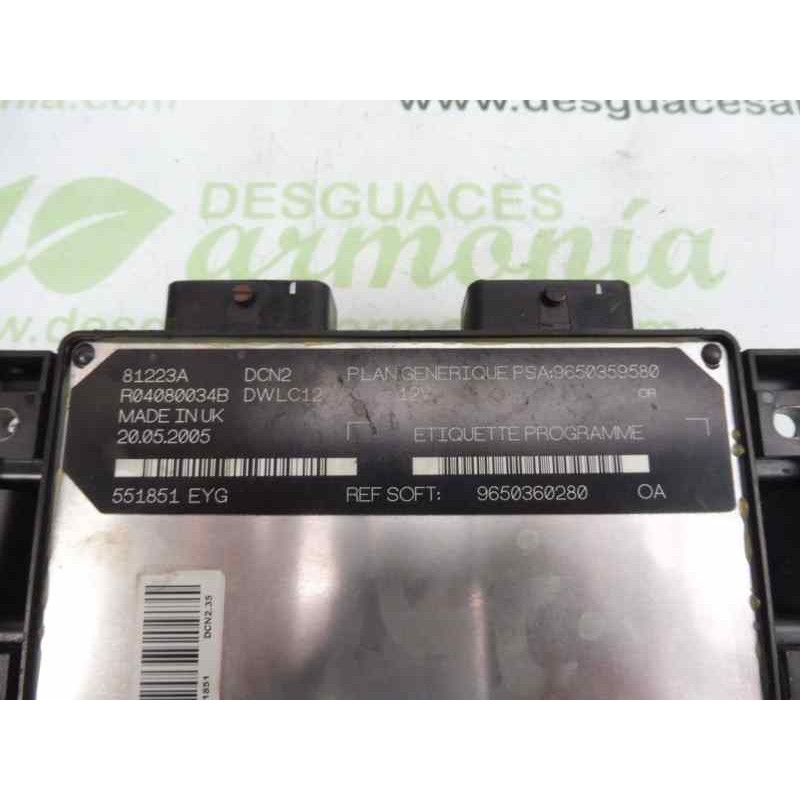 Recambio de centralita motor uce para citroën berlingo 1.9 dx familiar referencia OEM IAM 9650359580 9650360280 