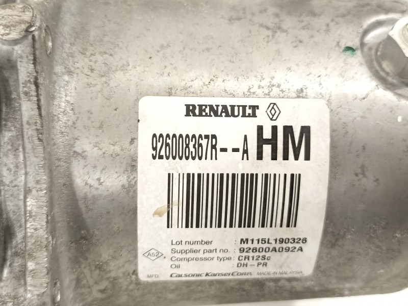 Recambio de compresor aire acondicionado para dacia duster ambiance 4x2 referencia OEM IAM 926008367R  
