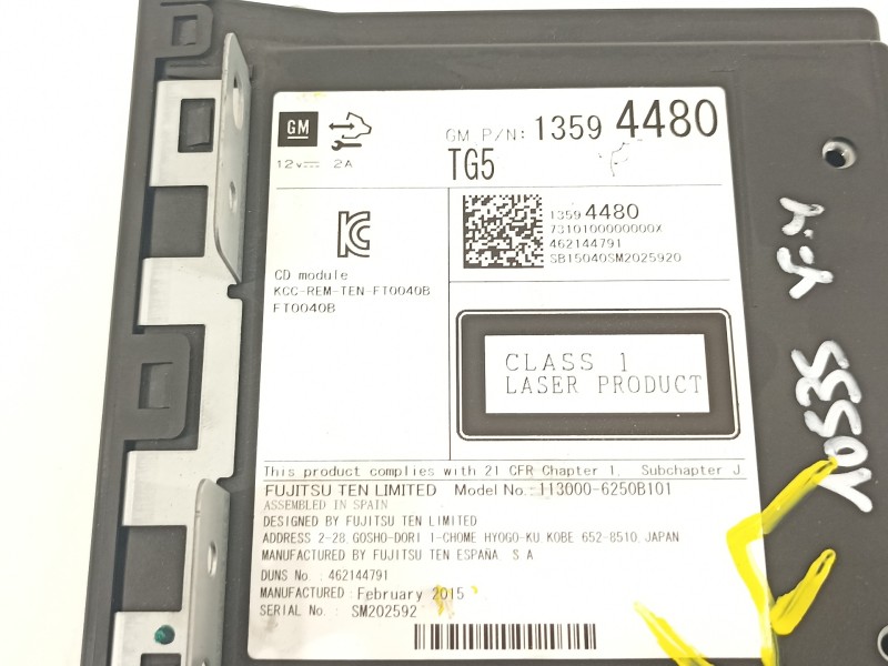 Recambio de sistema audio / radio cd para opel insignia berlina 2.0 cdti referencia OEM IAM 13594480  